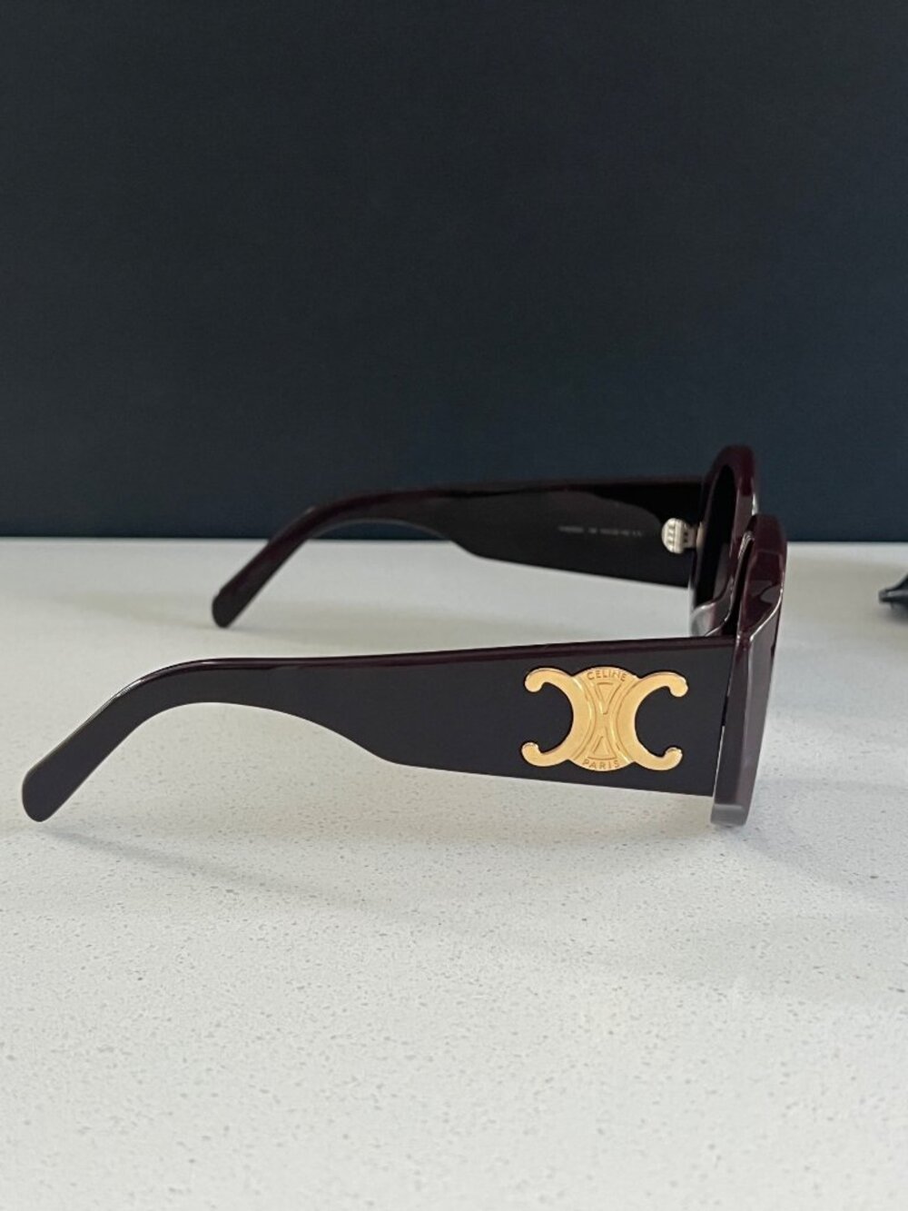 Celine CL40305U 48F Gradient  Deep Purple bold round sunglasses gold logo - Picture 6 of 10
